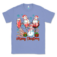 Colony Blue merry christmas wine glasses Classic Tee - texasbilliewilder