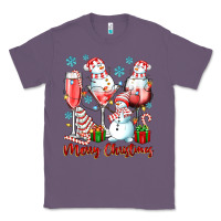 Lavender merry christmas wine glasses Classic Tee - texasbilliewilder