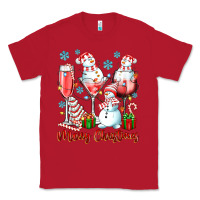 Merry Christmas Wine Glasses Classic Tee | Teevron