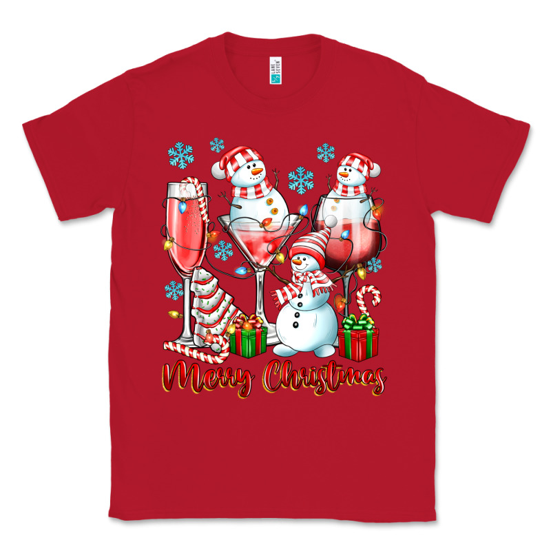 Merry Christmas Wine Glasses Classic Tee by texasbilliewilder | Teevron