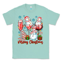 Seafoam merry christmas wine glasses Classic Tee - texasbilliewilder