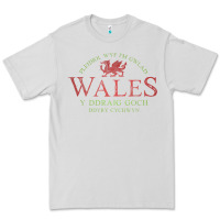 Dove Grey Rugby Welsh Gift Red Dragon Flag of Wales Premium Tee - trangStudio