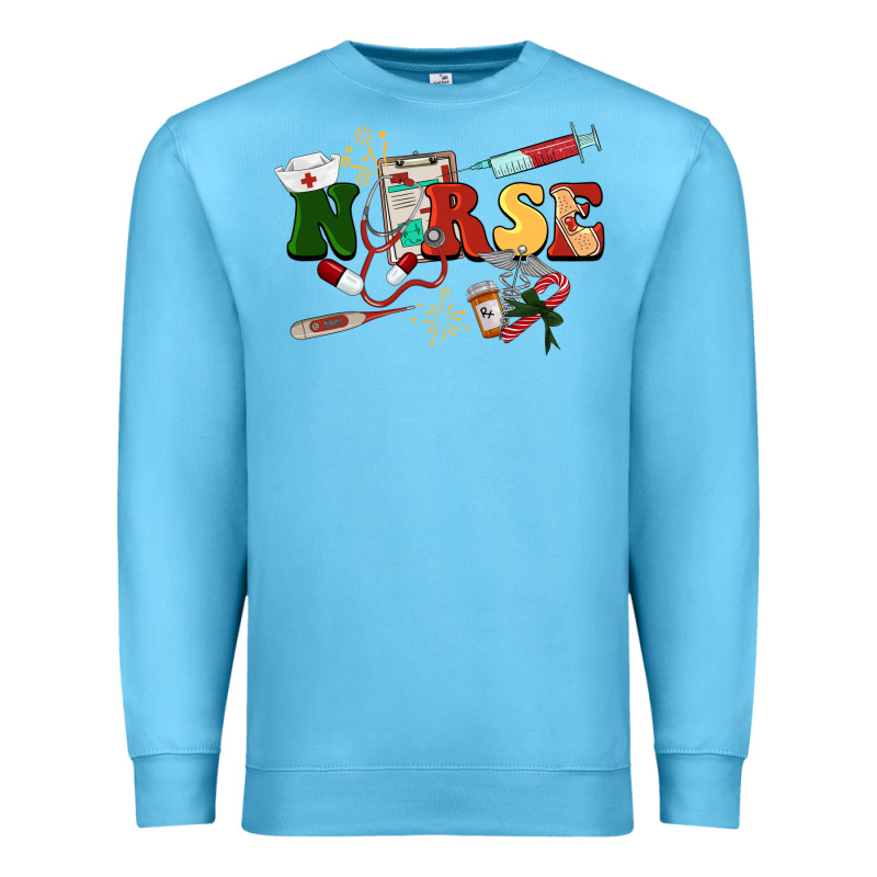 Christmas Nurse Premium Sweatshirt by BarkalooDesign | Teevron