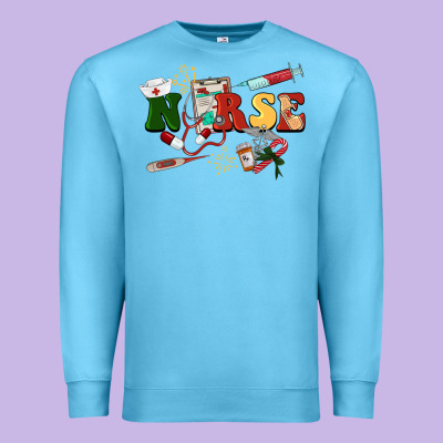 Christmas Nurse Premium Sweatshirt Designed By Barkaloodesign