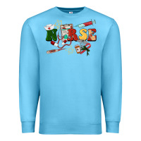 Ocean Blue Christmas nurse Premium Sweatshirt - BarkalooDesign