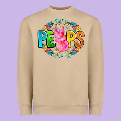 Chillin Peeps With My Heavyweight Sweatshirt Designed By Cowhidedigitalart