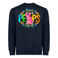 Navy Chillin Peeps With My Heavyweight Sweatshirt - CowhideDigitalArt