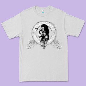 Bon Scott Rock N' Roll Lion Shield Premium Tee Designed By Trangstudio