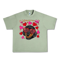 Oil Green valentine's day  dachshund puppy Urban Heavy Tee - RanaPortraitStore