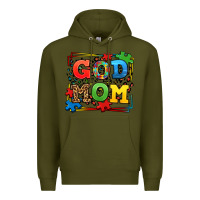 Army Green autism god mom Premium Hoodie - LillyAllenDesigns