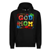 Black autism god mom Premium Hoodie - LillyAllenDesigns