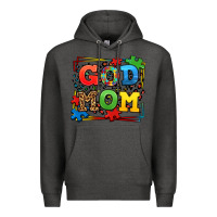 Charcoal Heather autism god mom Premium Hoodie - LillyAllenDesigns