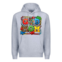 Heather Grey autism god mom Premium Hoodie - LillyAllenDesigns