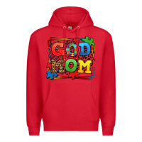 Red autism god mom Premium Hoodie - LillyAllenDesigns