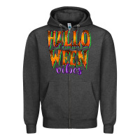 Charcoal Heather halloween vibes Zipper Hoodie - RacoonDesign
