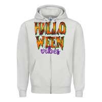 Dove Grey halloween vibes Zipper Hoodie - RacoonDesign