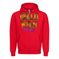 Red halloween vibes Zipper Hoodie - RacoonDesign