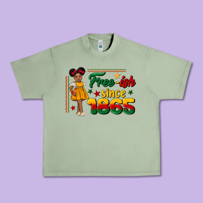 Free Ish Since 1865 Black Girl Peekaboo Juneteenth Urban Heavy Tee Designed By Cowgirlartshop