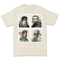 Bone Ninja Artists Leonardo Donatello Raphael Michelangelo Parody Renaissan Premium Tee - trangStudio