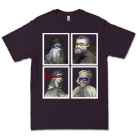 Plum Ninja Artists Leonardo Donatello Raphael Michelangelo Parody Renaissan Premium Tee - trangStudio