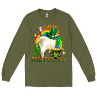 Army Green Happy Dentist St. Patrick's Day Long Sleeve Tee - HowdyJamesFarm