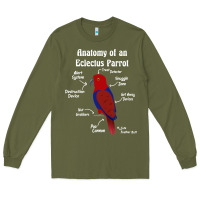 Army Green Anatomy of a female Eclectus Parrot Long Sleeve Tee - trangStudio