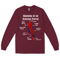 Burgundy Anatomy of a female Eclectus Parrot Long Sleeve Tee - trangStudio