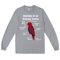 Heather Grey Anatomy of a female Eclectus Parrot Long Sleeve Tee - trangStudio