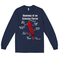 Navy Anatomy of a female Eclectus Parrot Long Sleeve Tee - trangStudio