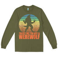 Army Green trust me i'm not a werewolf men boys halloween costume Long Sleeve Tee - trangStudio