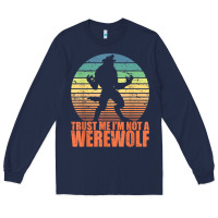 Navy trust me i'm not a werewolf men boys halloween costume Long Sleeve Tee - trangStudio