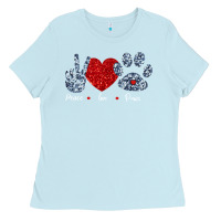 Baby Blue Peace Love Paws Ladies Tee - Bettercallsaul