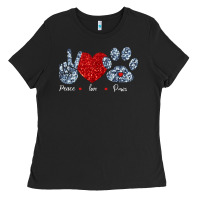 Black Peace Love Paws Ladies Tee - Bettercallsaul