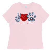 Bubblegum Pink Peace Love Paws Ladies Tee - Bettercallsaul