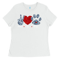 White Peace Love Paws Ladies Tee - Bettercallsaul