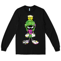 Black Marvin The Martian Glitch Long Sleeve Tee - trangStudio