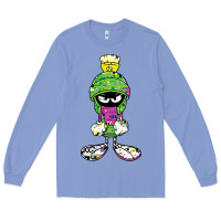 Colony Blue Marvin The Martian Glitch Long Sleeve Tee - trangStudio
