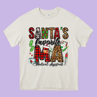 Santa's Favorite Ma Medical Assistant Heavy Core Tee Designed By Jasminsmagicworld