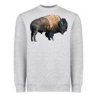Heather Grey Bison Buffalo Heavyweight Sweatshirt - LillyAllenDesigns