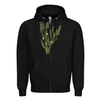 Black cereus jamacaru Zipper Hoodie - LillyAllenDesigns