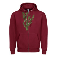 Burgundy cereus jamacaru Zipper Hoodie - LillyAllenDesigns