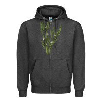 Charcoal Heather cereus jamacaru Zipper Hoodie - LillyAllenDesigns