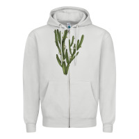 Dove Grey cereus jamacaru Zipper Hoodie - LillyAllenDesigns