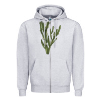 Heather Grey cereus jamacaru Zipper Hoodie - LillyAllenDesigns