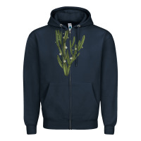 Navy cereus jamacaru Zipper Hoodie - LillyAllenDesigns