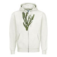 Oatmeal Heather cereus jamacaru Zipper Hoodie - LillyAllenDesigns