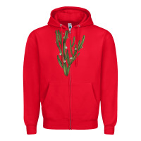Red cereus jamacaru Zipper Hoodie - LillyAllenDesigns