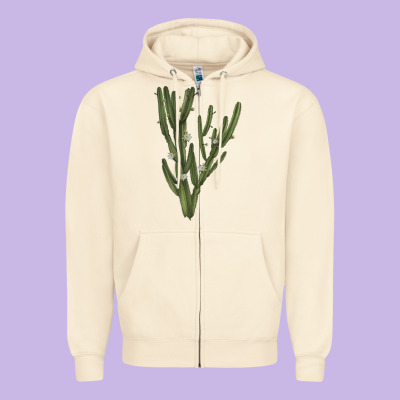 Cereus Jamacaru Zipper Hoodie Designed By Lillyallendesigns