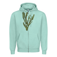 Seafoam cereus jamacaru Zipper Hoodie - LillyAllenDesigns