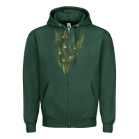 Sports Green cereus jamacaru Zipper Hoodie - LillyAllenDesigns